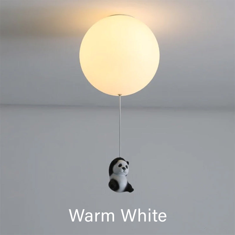 Panda Hanging from a Balloon Ceiling Lights