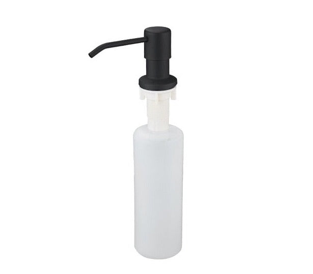 Kitchen sink mounted liquid soap dispenser in black