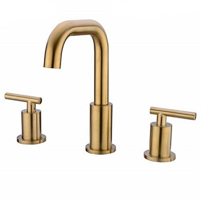 contemporary bathroom faucet brushed gold three hole