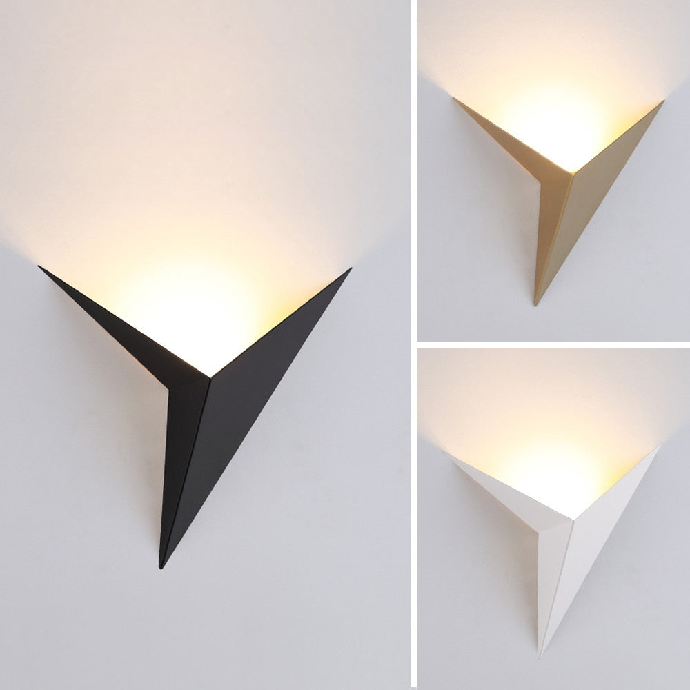Geometric Wall sconce available in white, black or gold finish