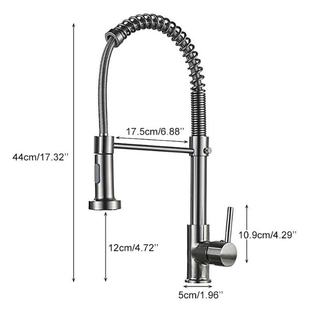 Commercial Style Kitchen Faucet with Pull Down Sprayer