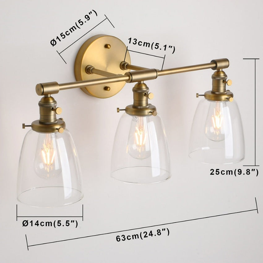 Vintage Multi-Bulb Wall Sconce Dimensions