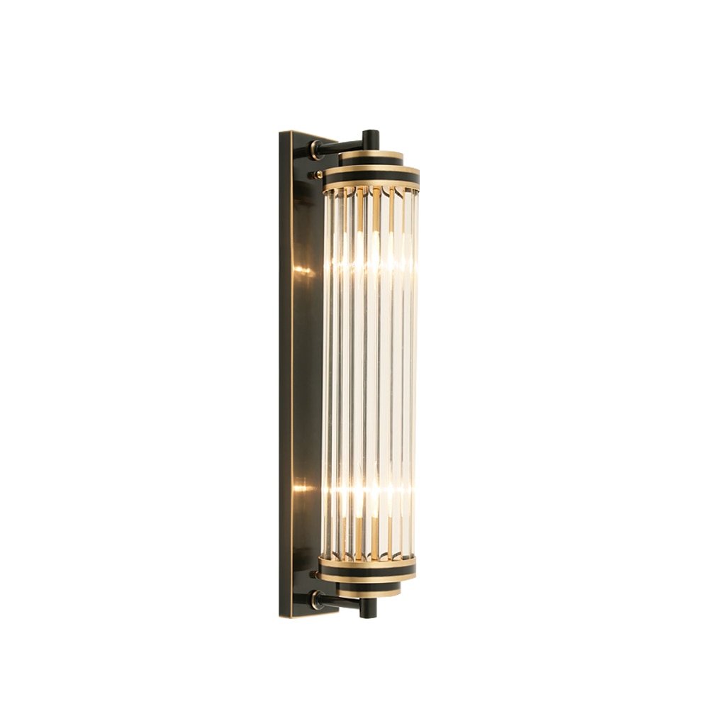 Fluted Wall Sconce, double bulb shown on