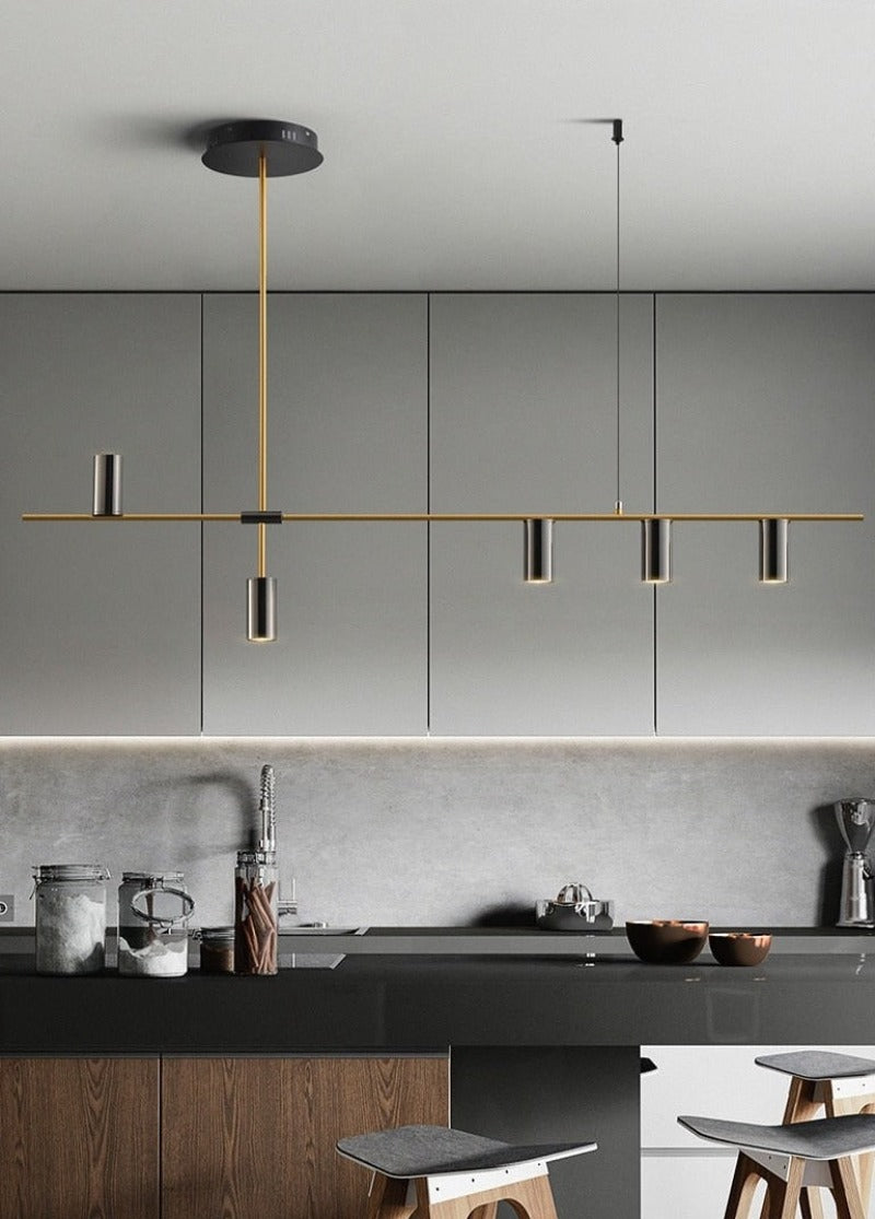 Modern horizontal chandelier for kitchen islands