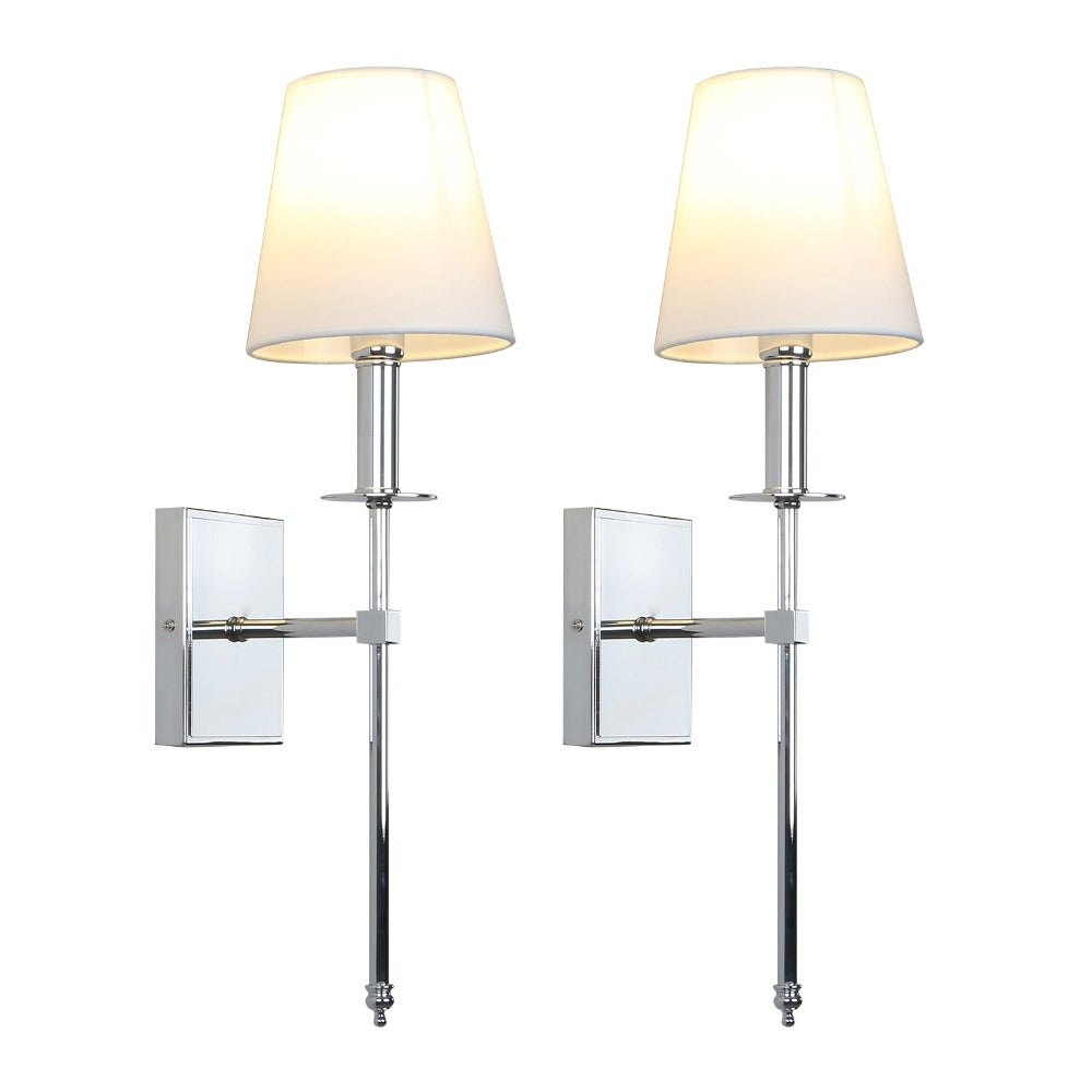 Traditional Wall Sconce with Shade in Polished Chrome