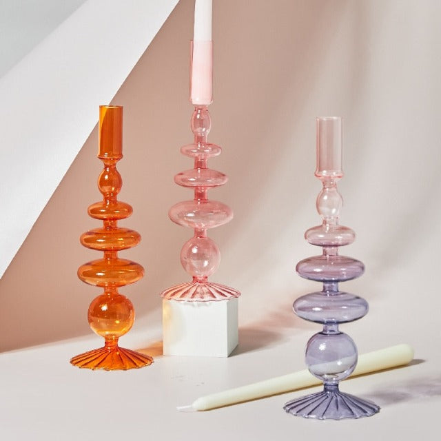 Retro Glass Candle Holder