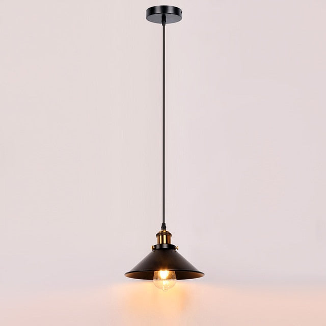 Single Black vintage hanging pendant cafe lighting with edison bulb