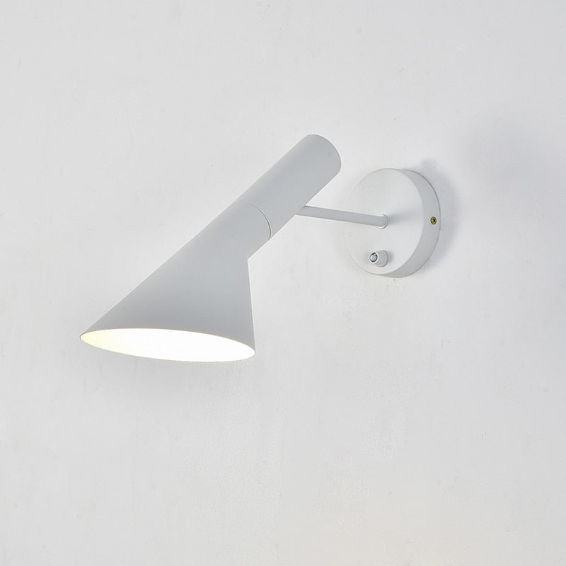 Close up photo of white Danish Modern Wall sconce