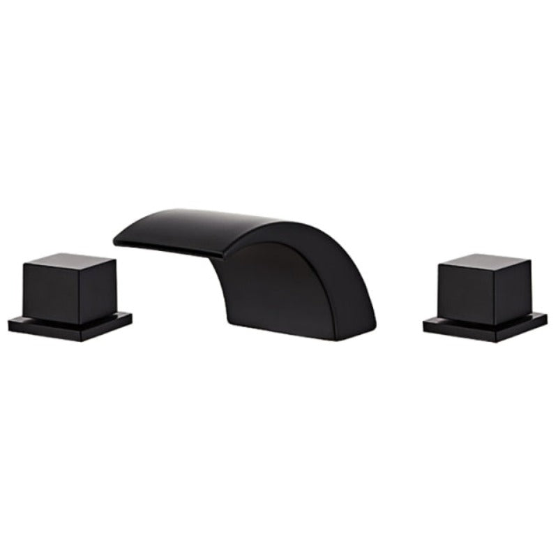 Black Waterfall Faucet with Square Handles