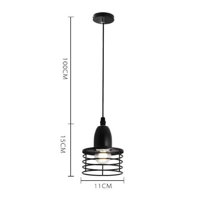 Black Caged Industrial style Cafe Pendant Light