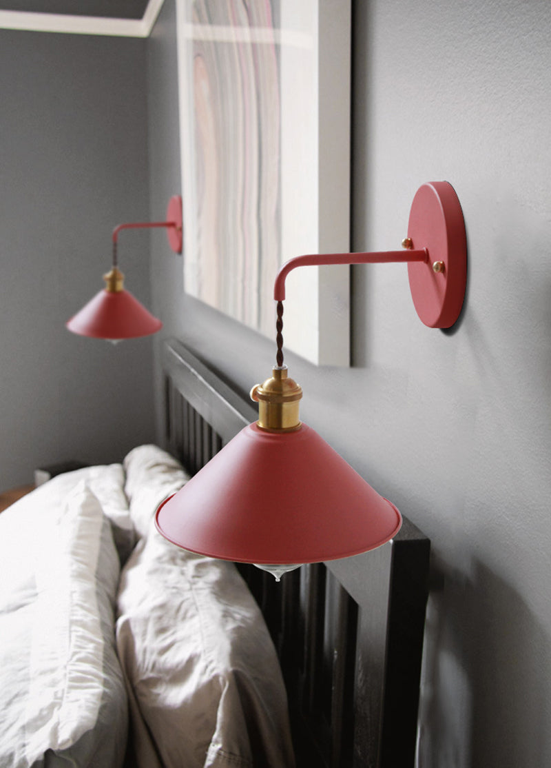 Pair of Vintage Farmhouse Wall sconces in Pink