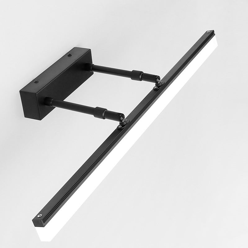 Bathroom Mirror Lighting LED, Black Finish, shown with cool light option