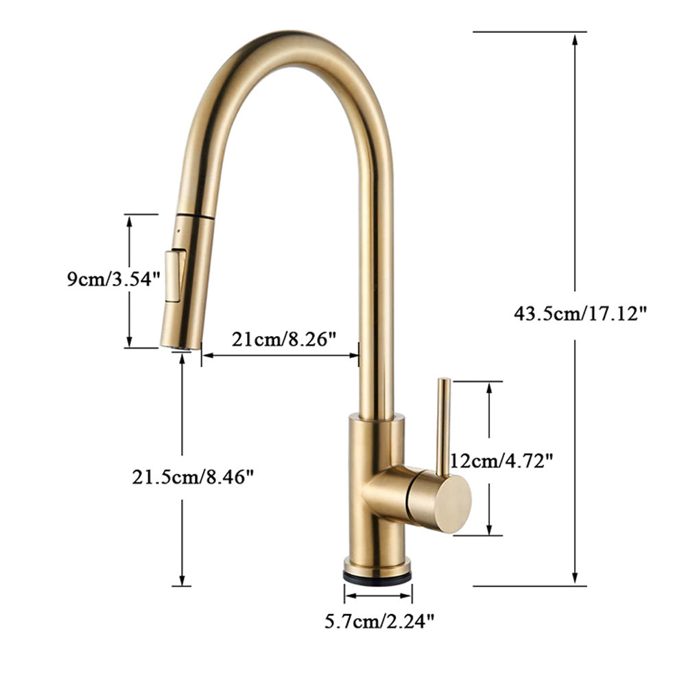 Dimensions of Touch Sensor Kitchen Faucet  with pull out sprayer