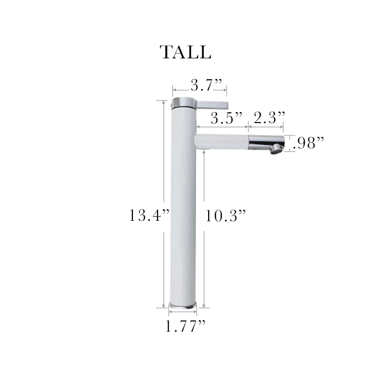 Dimensions of European Tall Faucet for Vessel Sinks