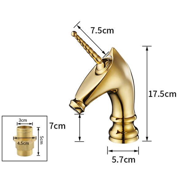 Dimensions of single hole unicorn bathroom faucet