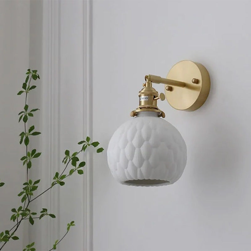 Shigara White Ceramic Wall Sconce